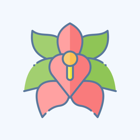 Icon Erythrina. related to Argentina symbol. doodle style. simple design editable. simple illustrationのイラスト素材
