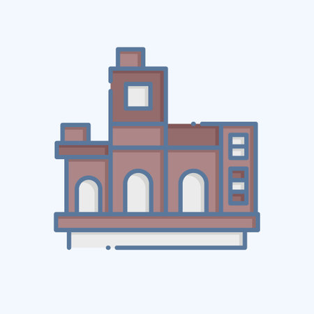 Icon La Boca Argentina. related to Argentina symbol. doodle style. simple design editable. simple illustrationのイラスト素材