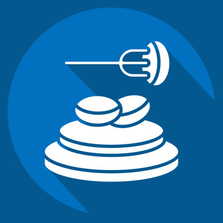 Icon Provolone. related to Argentina symbol. long shadow style. simple design editable. simple illustrationのイラスト素材