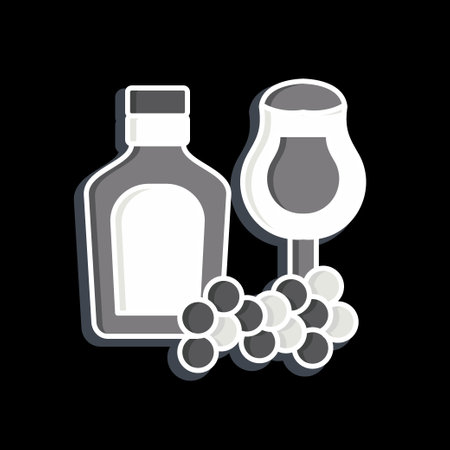 Icon Wine. related to Argentina symbol. glossy style. simple design editable. simple illustrationのイラスト素材