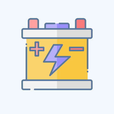 Icon Battery. related to Spare Parts symbol. doodle style. simple design editable. simple illustrationのイラスト素材