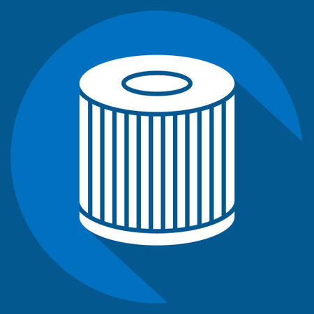 Icon Filter. related to Spare Parts symbol. long shadow style. simple design editable. simple illustrationのイラスト素材