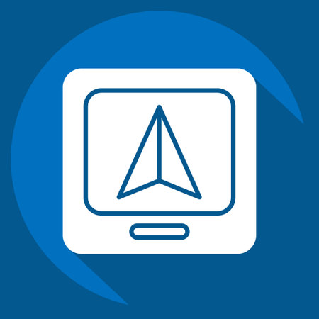 Icon GPS machine. related to Spare Parts symbol. long shadow style. simple design editable. simple illustrationのイラスト素材