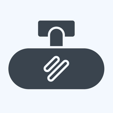 Icon Rear View Mirror. related to Spare Parts symbol. glyph style. simple design editable. simple illustrationのイラスト素材