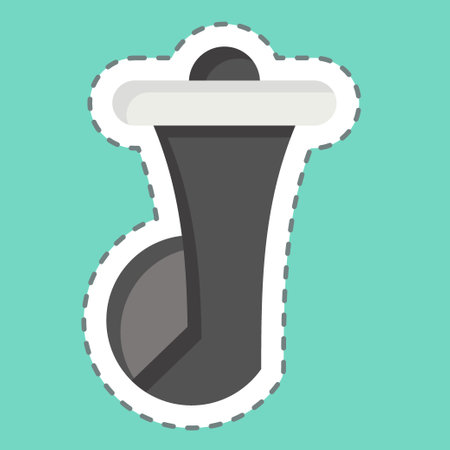 Sticker line cut Car Horn. related to Spare Parts symbol. simple design editable. simple illustrationのイラスト素材