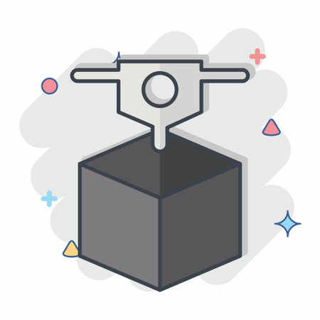 Icon 3D Printing. related to 3D Visualization symbol. comic style. simple design editable. simple illustrationのイラスト素材
