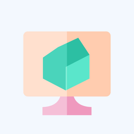 Icon 3D Rendering. related to 3D Visualization symbol. flat style. simple design editable. simple illustrationのイラスト素材