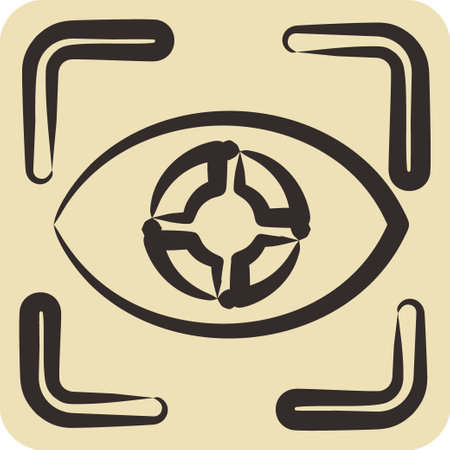 Icon Eye Tracking. related to 3D Visualization symbol. hand drawn style. simple design editable. simple illustrationのイラスト素材