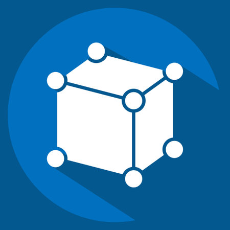 Icon Framework. related to 3D Visualization symbol. long shadow style. simple design editable. simple illustrationのイラスト素材