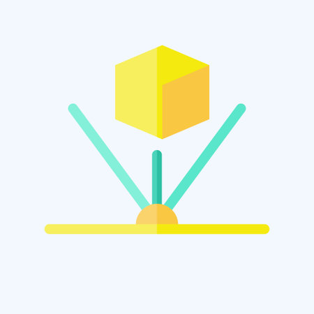 Icon Hologram. related to 3D Visualization symbol. flat style. simple design editable. simple illustrationのイラスト素材