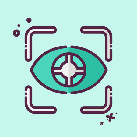 Icon Eye Tracking. related to 3D Visualization symbol. MBE style. simple design editable. simple illustrationのイラスト素材