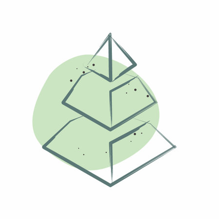 Icon Pyramid Chart. related to 3D Visualization symbol. Color Spot Style. simple design editable. simple illustrationのイラスト素材