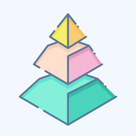 Icon Pyramid Chart. related to 3D Visualization symbol. doodle style. simple design editable. simple illustrationのイラスト素材