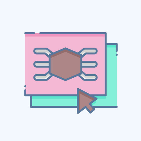 Icon Software. related to 3D Visualization symbol. doodle style. simple design editable. simple illustrationのイラスト素材