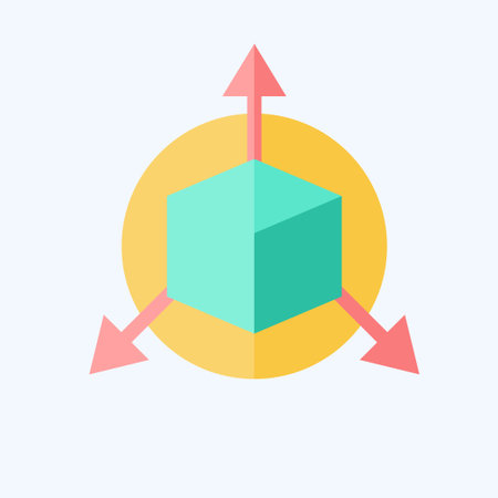 Icon Three Dimensional Object. related to 3D Visualization symbol. flat style. simple design editable. simple illustrationのイラスト素材