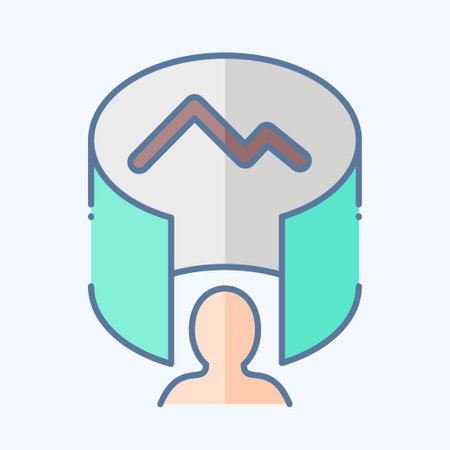Icon Virtual Tour. related to 3D Visualization symbol. doodle style. simple design editable. simple illustrationのイラスト素材