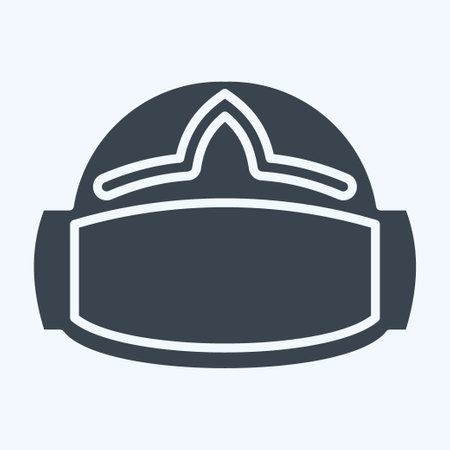 Icon VR Helmet. related to 3D Visualization symbol. glyph style. simple design editable. simple illustrationのイラスト素材
