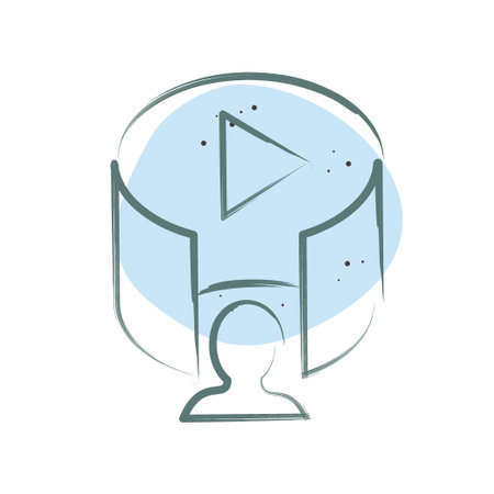 Icon VR Video. related to 3D Visualization symbol. Color Spot Style. simple design editable. simple illustrationのイラスト素材