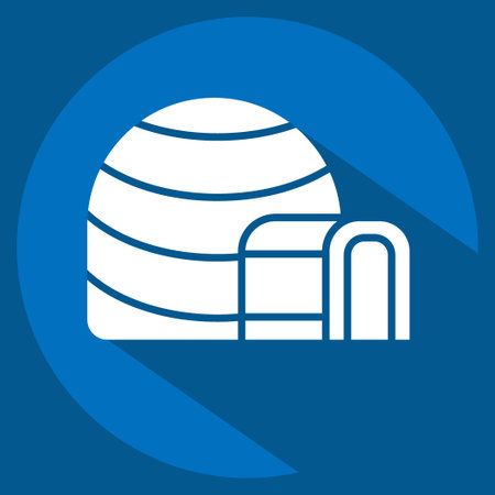 Icon Igloo. related to Alaska symbol. long shadow style. simple design editable. simple illustration