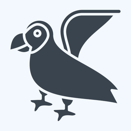Icon Puffin. related to Alaska symbol. glyph style. simple design editable. simple illustrationのイラスト素材