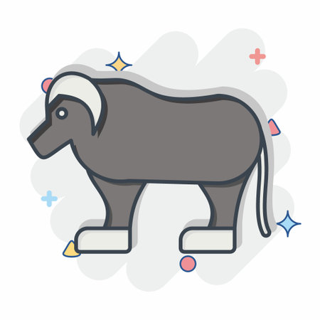 Icon Qiviut. related to Alaska symbol. comic style. simple design editable. simple illustrationのイラスト素材