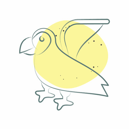 Icon Puffin. related to Alaska symbol. Color Spot Style. simple design editable. simple illustrationのイラスト素材
