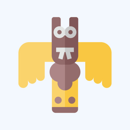 Icon Totem. related to Alaska symbol. flat style. simple design editable. simple illustrationのイラスト素材