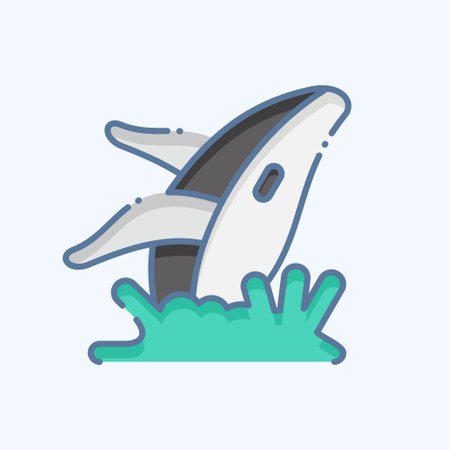 Icon Whale. related to Alaska symbol. doodle style. simple design editable. simple illustrationのイラスト素材