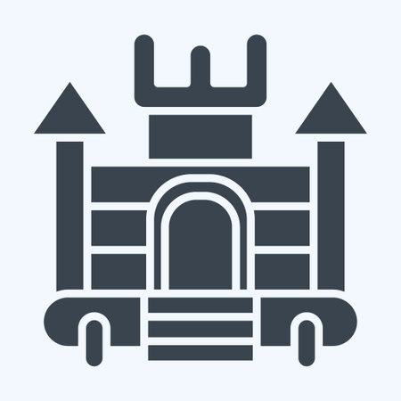 Icon Inflatable Castle. related to Amusement Park symbol. glyph style. simple design editable. simple illustrationのイラスト素材
