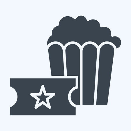 Icon Popcorn. related to Amusement Park symbol. glyph style. simple design editable. simple illustrationのイラスト素材