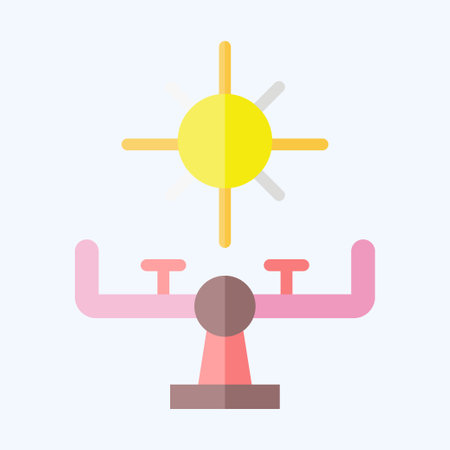 Icon Seesaw. related to Amusement Park symbol. flat style. simple design editable. simple illustrationのイラスト素材