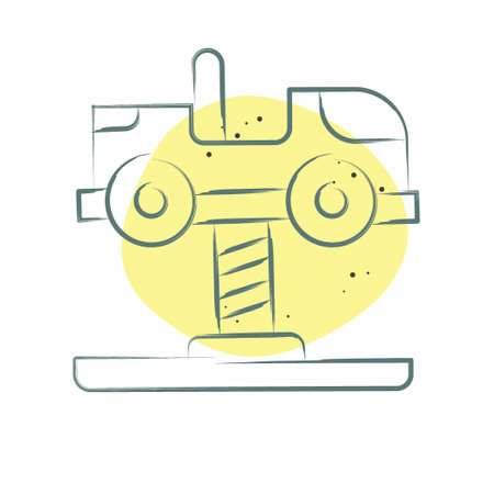 Icon Spring Swing Rider. related to Amusement Park symbol. Color Spot Style. simple design editable. simple illustrationのイラスト素材