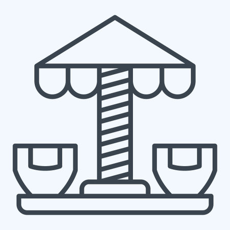 Icon Spinning Teacup. related to Amusement Park symbol. line style. simple design editable. simple illustrationのイラスト素材