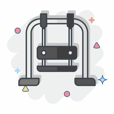 Icon Swing. related to Amusement Park symbol. comic style. simple design editable. simple illustrationのイラスト素材