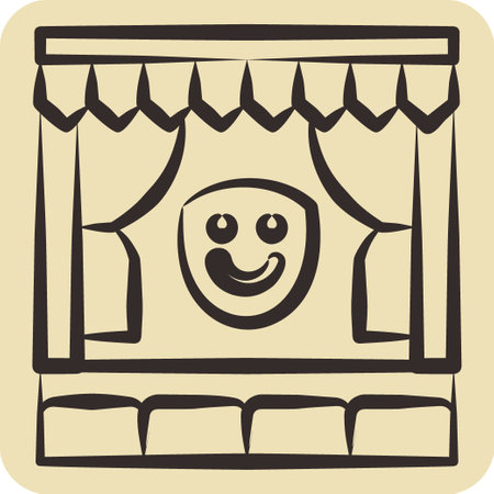 Icon Stage. related to Amusement Park symbol. hand drawn style. simple design editable. simple illustrationのイラスト素材