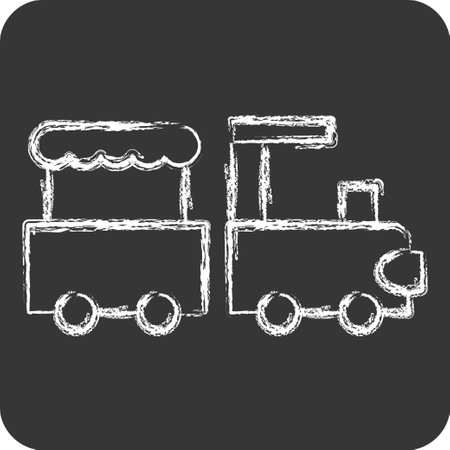 Icon Train. related to Amusement Park symbol. chalk Style. simple design editable. simple illustrationのイラスト素材