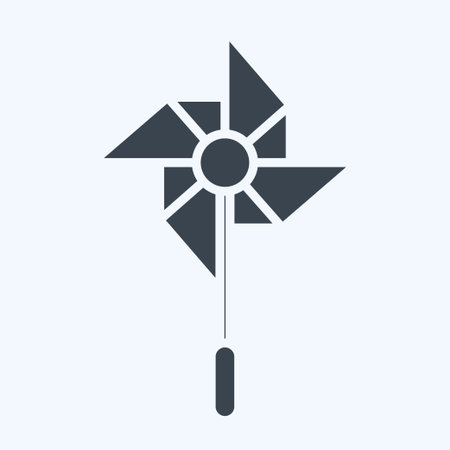 Icon Windmill. related to Amusement Park symbol. glyph style. simple design editable. simple illustrationのイラスト素材
