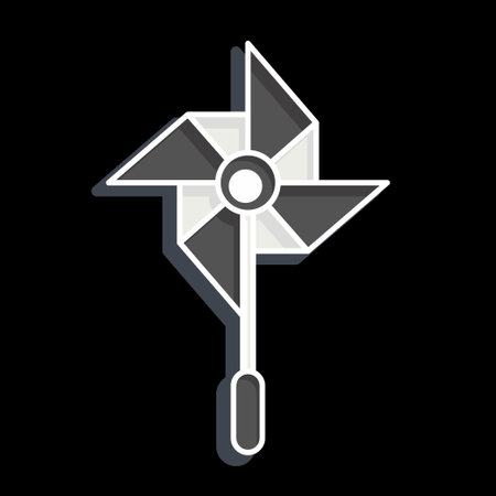 Icon Windmill. related to Amusement Park symbol. glossy style. simple design editable. simple illustrationのイラスト素材