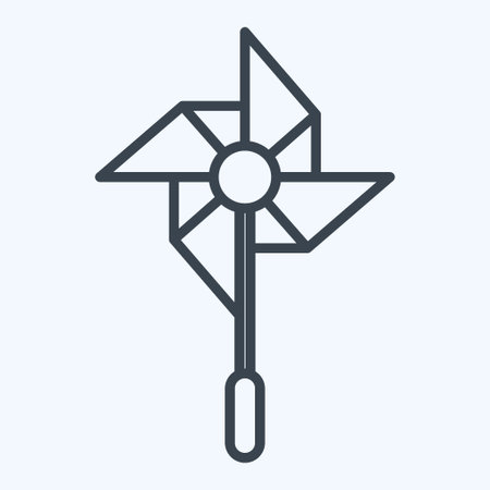 Icon Windmill. related to Amusement Park symbol. line style. simple design editable. simple illustrationのイラスト素材