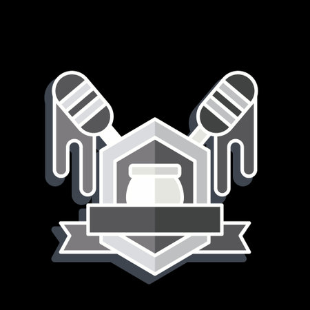 Icon Badge. related to Apiary symbol. glossy style. simple design editable. simple illustrationのイラスト素材