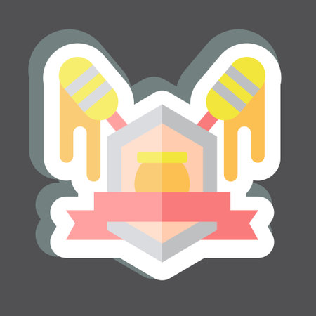 Sticker Badge. related to Apiary symbol. simple design editable. simple illustrationのイラスト素材
