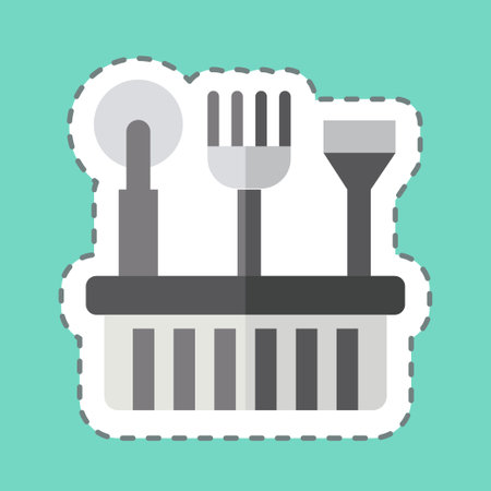 Sticker line cut Beekeeper Tool. related to Apiary symbol. simple design editable. simple illustrationのイラスト素材