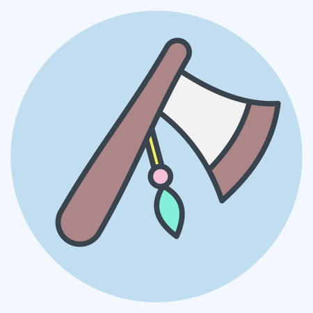 Icon Axe. related to American Indigenous symbol. color mate style. simple design editable. simple illustrationのイラスト素材
