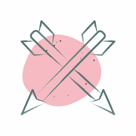 Icon Arrow. related to American Indigenous symbol. Color Spot Style. simple design editable. simple...