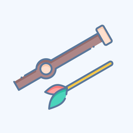 Icon Blowgun. related to American Indigenous symbol. doodle style. simple design editable. simple illustrationのイラスト素材