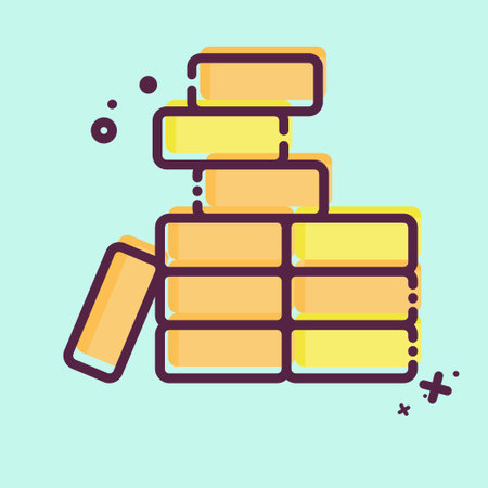 Icon Brickwork. related to Building Material symbol. MBE style. simple design editable. simple illustrationのイラスト素材