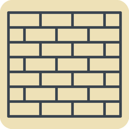 Icon Outer Wall. related to Building Material symbol. hand drawn style. simple design editable. simple illustrationのイラスト素材