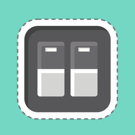Sticker line cut Door light Switch. related to Building Material symbol. simple design editable. simple illustrationのイラスト素材