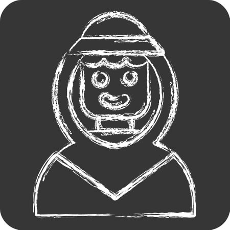 Icon Arab Man. related to Saudi Arabia symbol. chalk Style. simple design editable. simple illustrationのイラスト素材