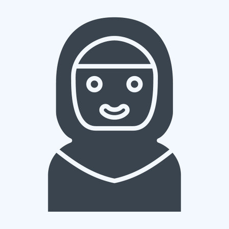 Icon Arab Women. related to Saudi Arabia symbol. glyph style. simple design editable. simple illustrationのイラスト素材